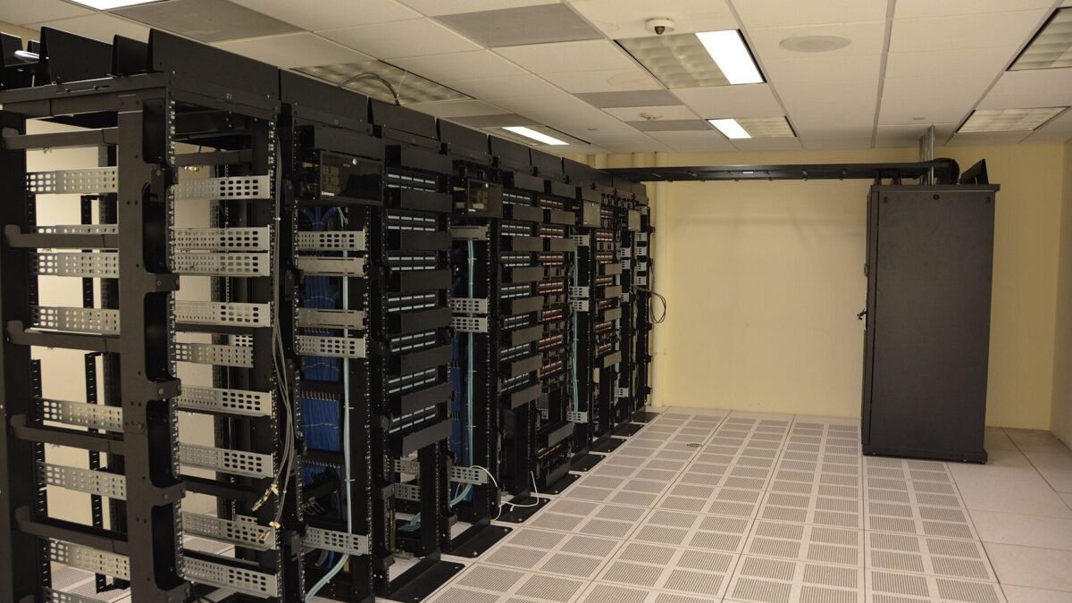 Data-centre server racks, photographed 4 November 2015